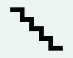 Stairs Icon Staircase Steps Stairwell Up Down Stair Well Case Ladder Walk Climb Escalator Exit Path Black White Outline Line Shape Sign Symbol Vector