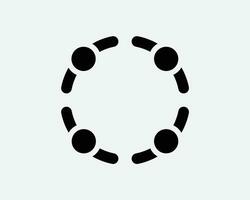 Circle Teamwork Icon Top View Community Collaborate Collaboration Work Working Team Support Black White Shape Line Outline Sign Symbol EPS Vector