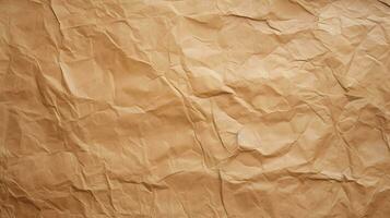 Paper vintage background. Recycle brown paper crumpled texture. AI Generated photo