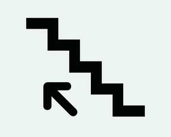 Going Up Stairs Icon Staircase Steps Stairwell Up Stair Well Case Ladder Walk Climb Escalator Exit Black White Outline Line Shape Sign Symbol Vector