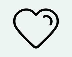 Heart Symbol Icon Love Sign Romantic Romance Feelings Wedding Valentine Valentines Lover Design Passion Heartbeat Black White Outline Shape EPS Vector