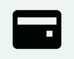 Credit Card Icon Finance Money Debit Payment Loan Pay Plastic Business Commercial Retail Shopping Black White Shape Line Outline Sign Symbol EPS Vector