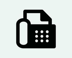 Fax Machine Icon Office Equipment Print Printer Device Phone Business Telephone Old Technology Black White Line Outline Shape Sign Symbol EPS Vector