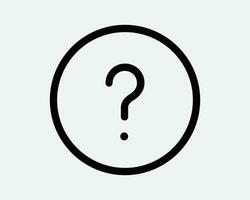 Help Round Icon Question Mark Curious Info Information Counter Circle Circular Label Query FAQ Black White Outline Line Shape Sign Symbol EPS Vector