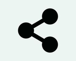 Share Icon Sharing Split Node Social Web Forward Distribute Button App Comminucate Technology Black White Outline Line Shape Sign Symbol EPS Vector