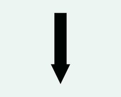 Down Arrow Icon Ahead South Backward Reverse Direction Position Navigation Path Downward Cursor Here Black Shape Traffic Sign Road Symbol EPS Vector