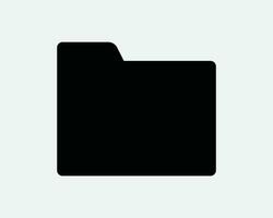 Folder Flat Icon Blank Portfolio Binder File Document Computer App Web Business Office Note Work Black White Outline Line Shape Sign Symbol EPS Vector