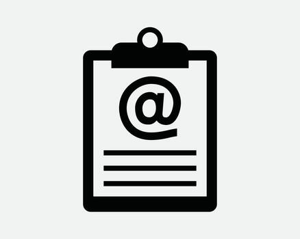 Clipboard Contract Icon Contact Information Document Alia Alias Paper Form List Report Note Test Black White Line Outline Shape Sign Symbol EPS Vector