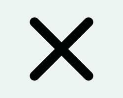 Cancel Cross Block Prohibited Not Allowed Cannot Denied Reject Rejected Wrong X Mark Vote Deny Black White Outline Line Shape Sign Symbol EPS Vector