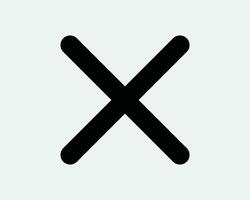 Cancel Cross Block Prohibited Not Allowed Cannot Denied Reject Rejected Wrong X Mark Vote Deny Black White Outline Line Shape Sign Symbol EPS Vector