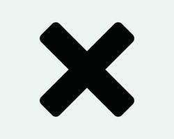 Cancel Icon Delete Remove Revoke Restrict Restricted Eliminate Prohibited X Cross Close Wrong Black White Line Outline Shape Sign Symbol EPS Vector