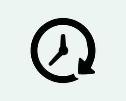 Countdown Icon Time Timer Clock Arrow Deadline Timer Stopwatch Fast Circle Pointer Point Dial Black White Shape Line Outline Sign Symbol EPS Vector