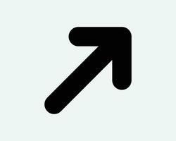 Point Arrow Top Right Icon Upper Conner Position Navigation Path Enter Exit Pointer Here Black Shape Line Outline Road Sign Traffic Symbol EPS Vector