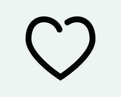 corazón símbolo icono amor firmar romance romántico sentimientos Boda san valentin enamorado amante diseño pasión latido del corazón negro blanco contorno forma eps vector