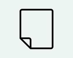 Blank Note Icon Notepad Empty Paper Sheet File Document Page Message Memo Label Contract Fold Black White Outline Thin Line Shape Sign Symbol Vector