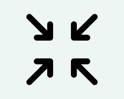 Gathering Point Icon Gather Assembly Position Pointer Here Navigation Aim Target Center Zoom Out In Black Shape Line Outline Sign Symbol EPS Vector