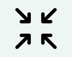 Gathering Point Icon Gather Assembly Position Pointer Here Navigation Aim Target Center Zoom Out In Black Shape Line Outline Sign Symbol EPS Vector