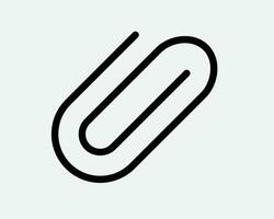 Paperclip Icon Paper Clip Attach Document Email File Attachment Note Page Folder Media Stationery Black White Outline Line Shape Sign Symbol Vector