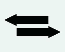 Left Right Exchange Arrow Icon 2 Two Point Pointer Direction Connection Connect Transfer Switch Swap Black Line Outline Shape Sign Symbol EPS Vector