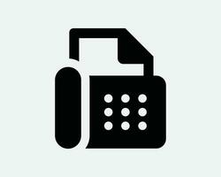 Fax Machine Icon Office Equipment Print Printer Device Phone Business Old Telephone Technology Black White Outline Line Shape Sign Symbol EPS Vector