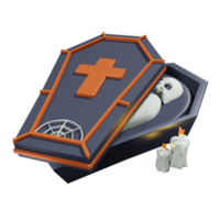 Coffin. Halloween Icon 3D png