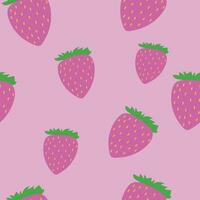 Vector hand drawn strawberry pattern background. seamless pattern of strawberry.