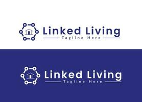 linked social logo design template vector