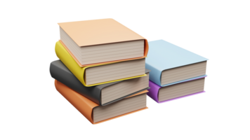 3D rendering of a stack of books png