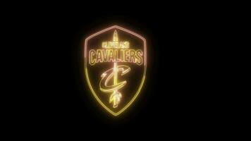 basketbal logo met neon effect video