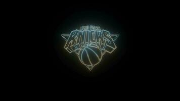 pallacanestro logo con neon effetto