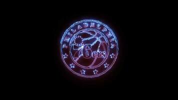 basketball logo with neon effect video