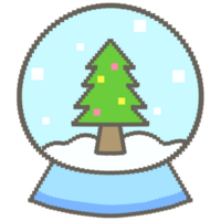 pixel art neige globe Noël arbre png