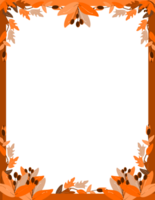 Autumn frame clipart. rectangle floral leaves border png