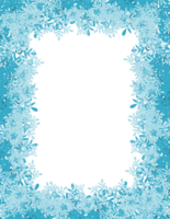 Rectangle winter frame with snowflake border png