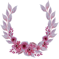 vattenfärg rosa blomma krans ClipArt png