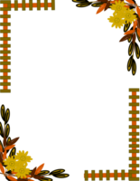 herfst bloemen kader en bladeren clip art png