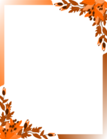 Autumn frame clipart. rectangle floral leaves border png