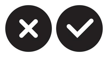 Vector OK and X button set isolated on background