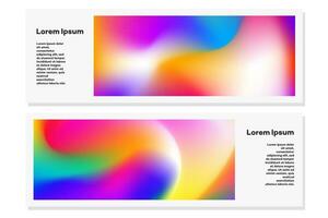 Flyer set liquid gradient background style vector