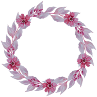 acquerello rosa fiore ghirlanda clipart png