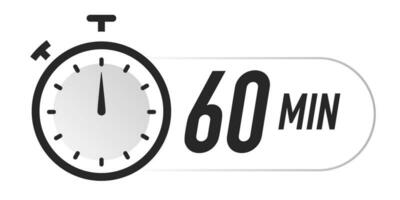 Timer icon 60 minutes vector black color