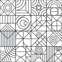 Geometry pattern minimal 20s bauhaus line style vector