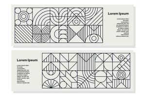 Geometry flyer set line minimal 20s bauhaus style vector