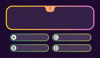 Vector template question and answers neon style