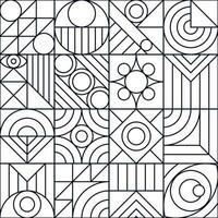 Geometry pattern minimal 20s bauhaus line style vector