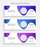 Professional email signature design vector template or modern business social media cover design