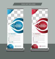 Modern business roll up banner template, stand banner layout, polygon background, business flyer, display, x-banner, flag-banner. Corporate agency roll up banner. vector