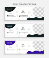 Professional email signature design vector template or modern business social media cover design