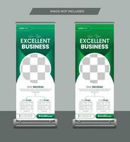 Modern business roll up banner template, stand banner layout, polygon background, business flyer, display, x-banner, flag-banner. Corporate agency roll up banner. vector