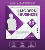 Modern marketing agency social media post design, Corporate business web banner. vector